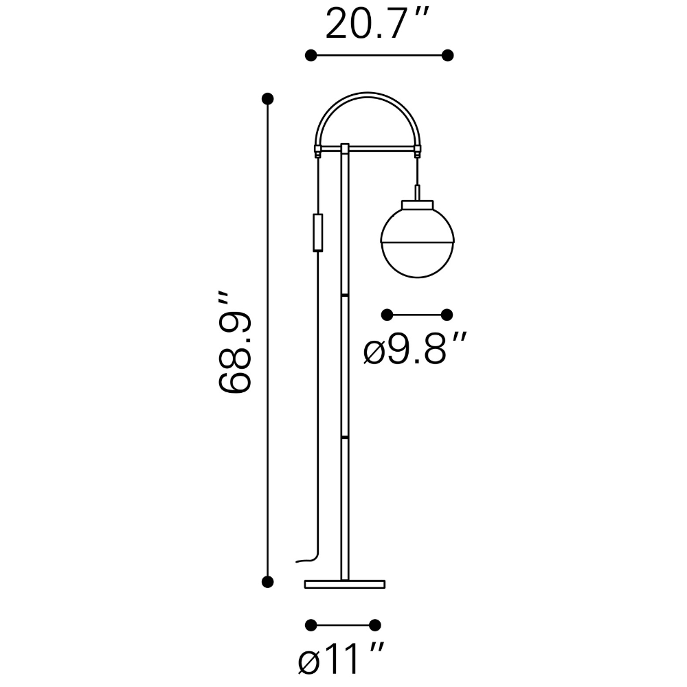 Waterloo Floor Lamp White & Bronze