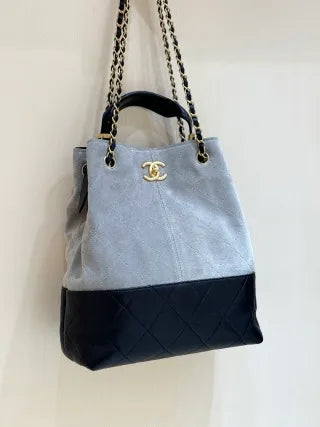 25A Suede Patchwork Vertical Hobo Bag 23420530001730