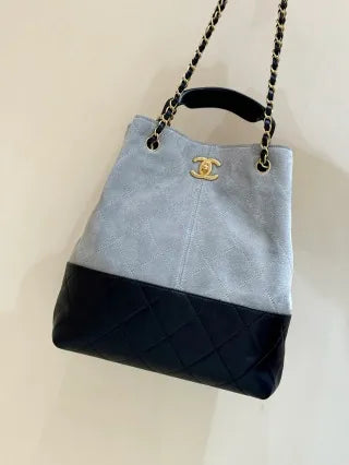 25A Suede Patchwork Vertical Hobo Bag 23420530001730