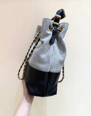 25A Suede Patchwork Vertical Hobo Bag 23420530001730