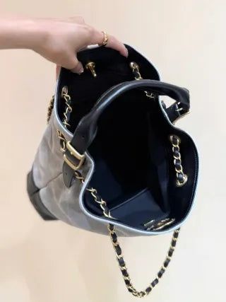 25A Suede Patchwork Vertical Hobo Bag 23420530001730
