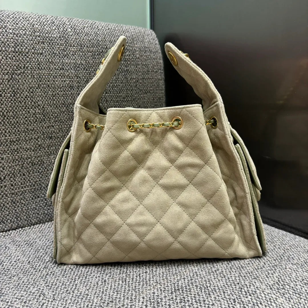 25C Runway Hippie Hobo Shoulder Bag Gray-Green 139889