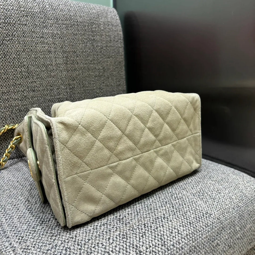 25C Runway Hippie Hobo Shoulder Bag Gray-Green 139889