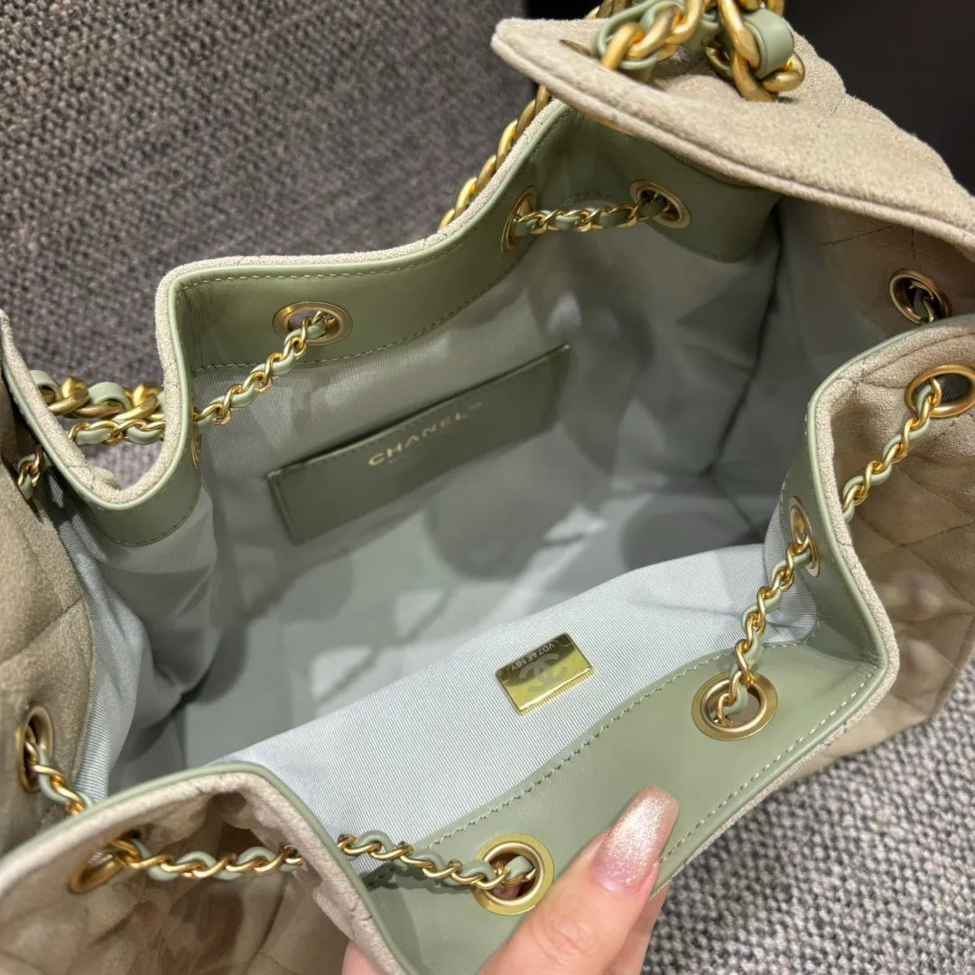 25C Runway Hippie Hobo Shoulder Bag Gray-Green 139889