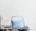 26A Quilted Hobo Lunchbox Handbag Caviar Leather BB Blue