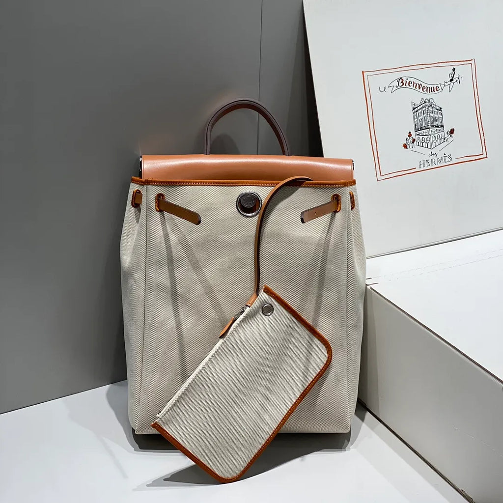 A Dos Zip 11.4 in Linen Backpack 13130080 Apricot