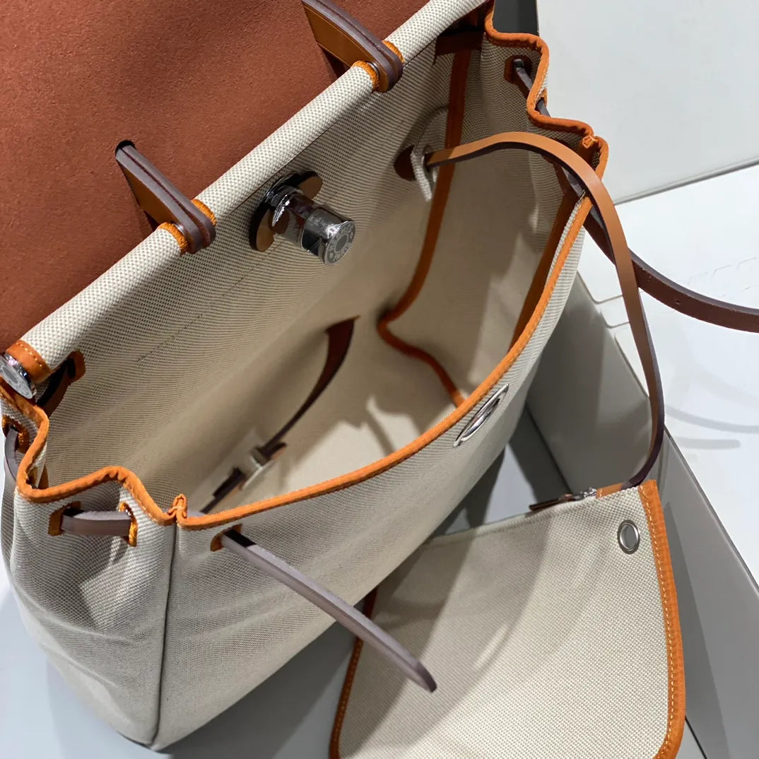 A Dos Zip 11.4 in Linen Backpack 13130080 Apricot