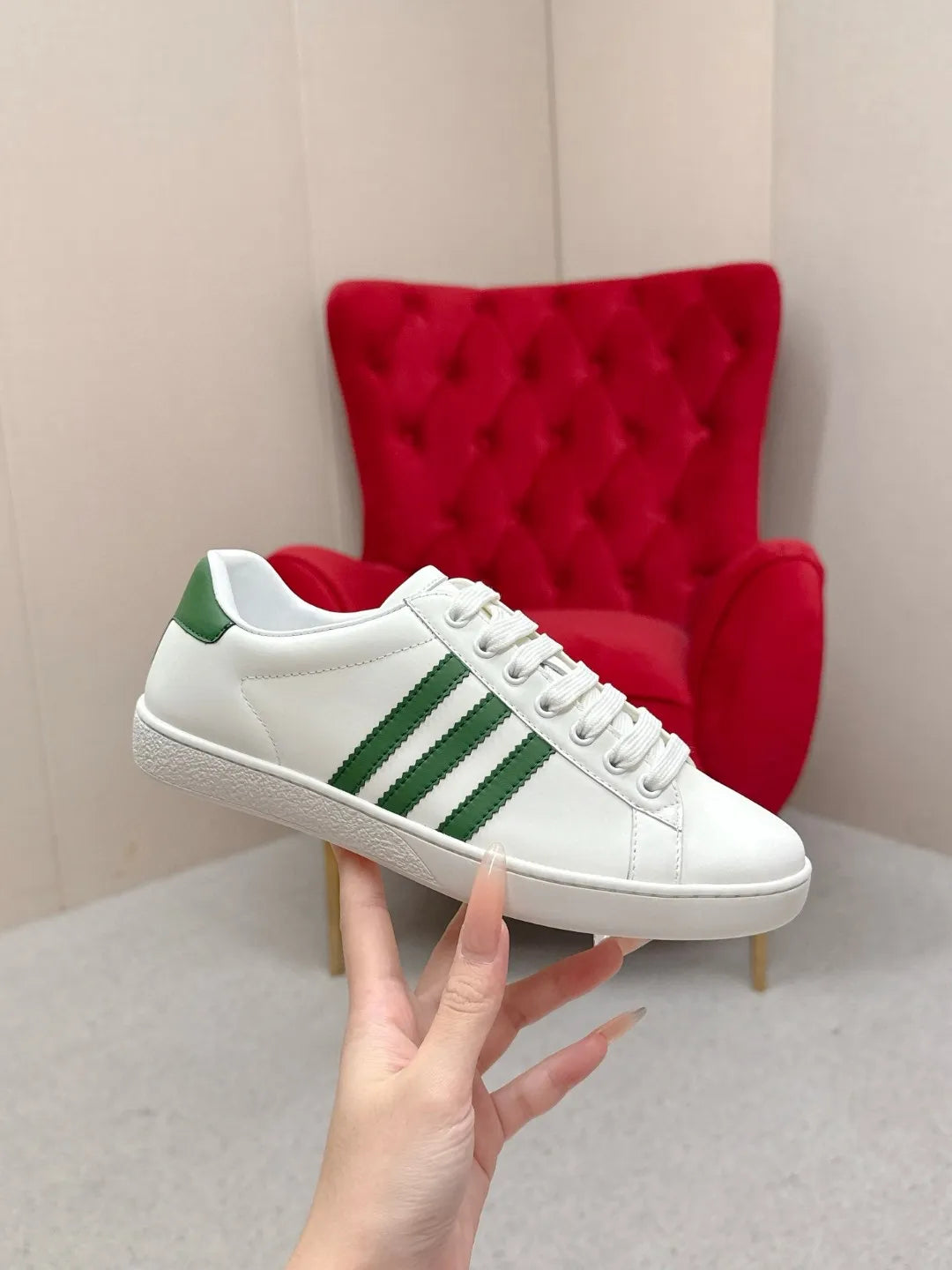 Adidas Gucci Unisex Leather Casual Sneakers