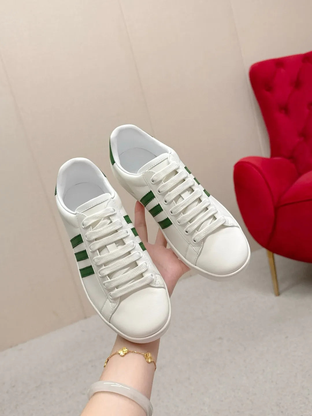 Adidas Gucci Unisex Leather Casual Sneakers