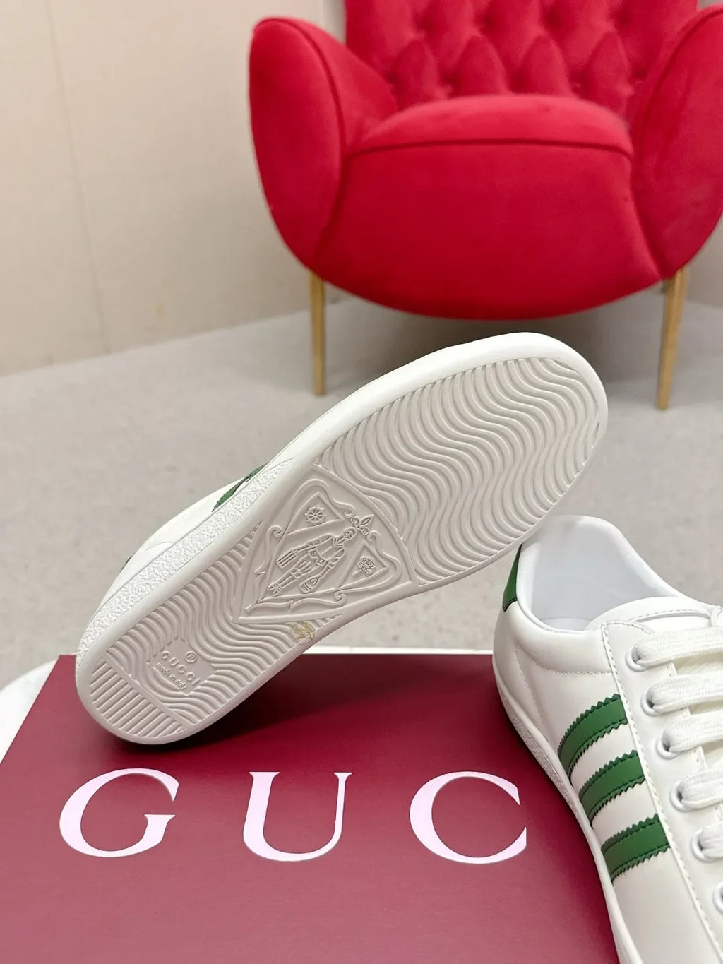 Adidas Gucci Unisex Leather Casual Sneakers