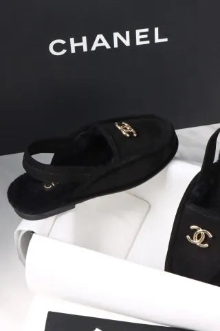 BEON 25K Black Plush Flats 305032