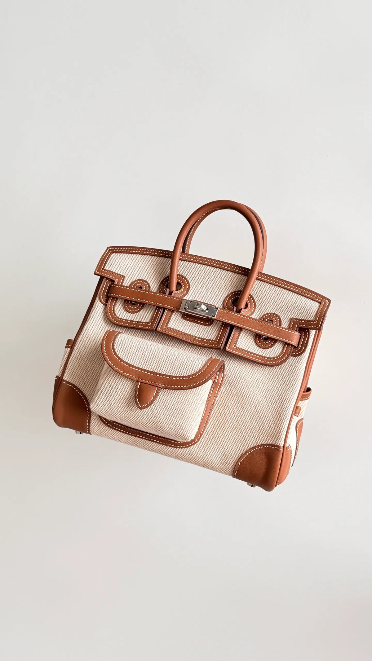 Birkin 25 Cargo Canvas 9.8 in Handbag 805225