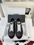 Black and White Leather German Training Shoes 273795