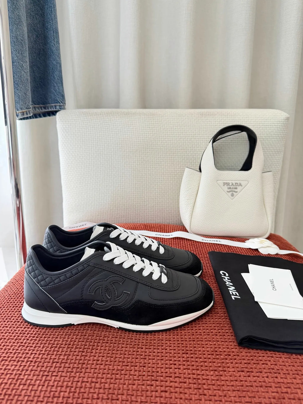 Black and White Leather German Training Shoes 273795