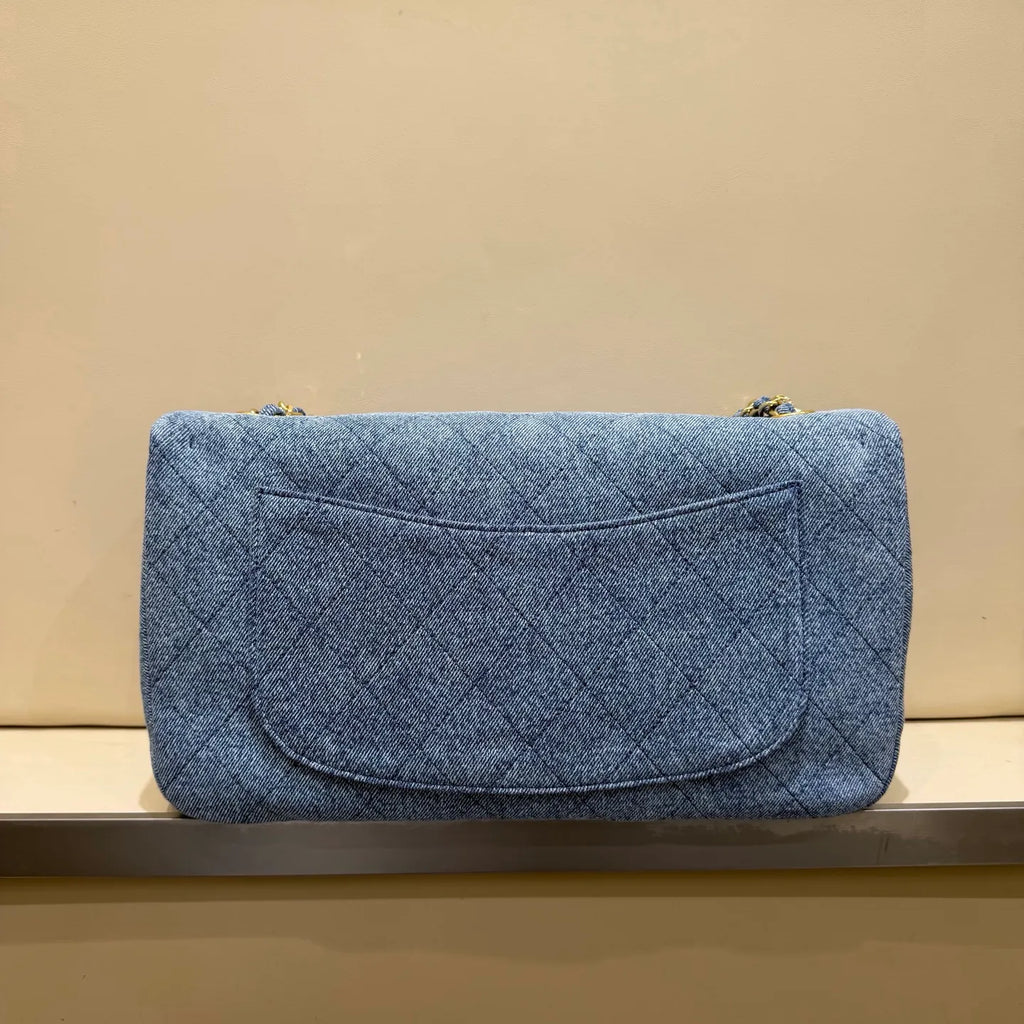 Blazy 26P Denim Maxi Flap Shoulder Bag