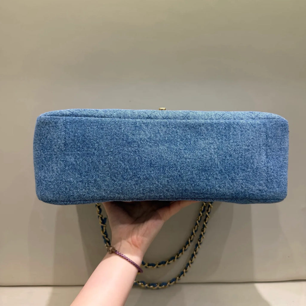 Blazy 26P Denim Maxi Flap Shoulder Bag