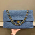 Blazy 26P Maxi Flap Denim Shoulder Bag 140085