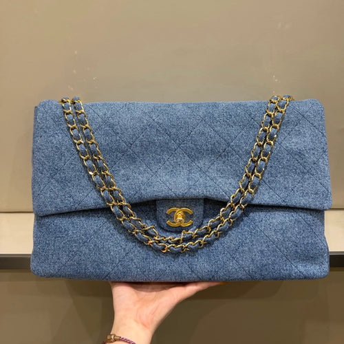 Blazy 26P Maxi Flap Denim Shoulder Bag 140085
