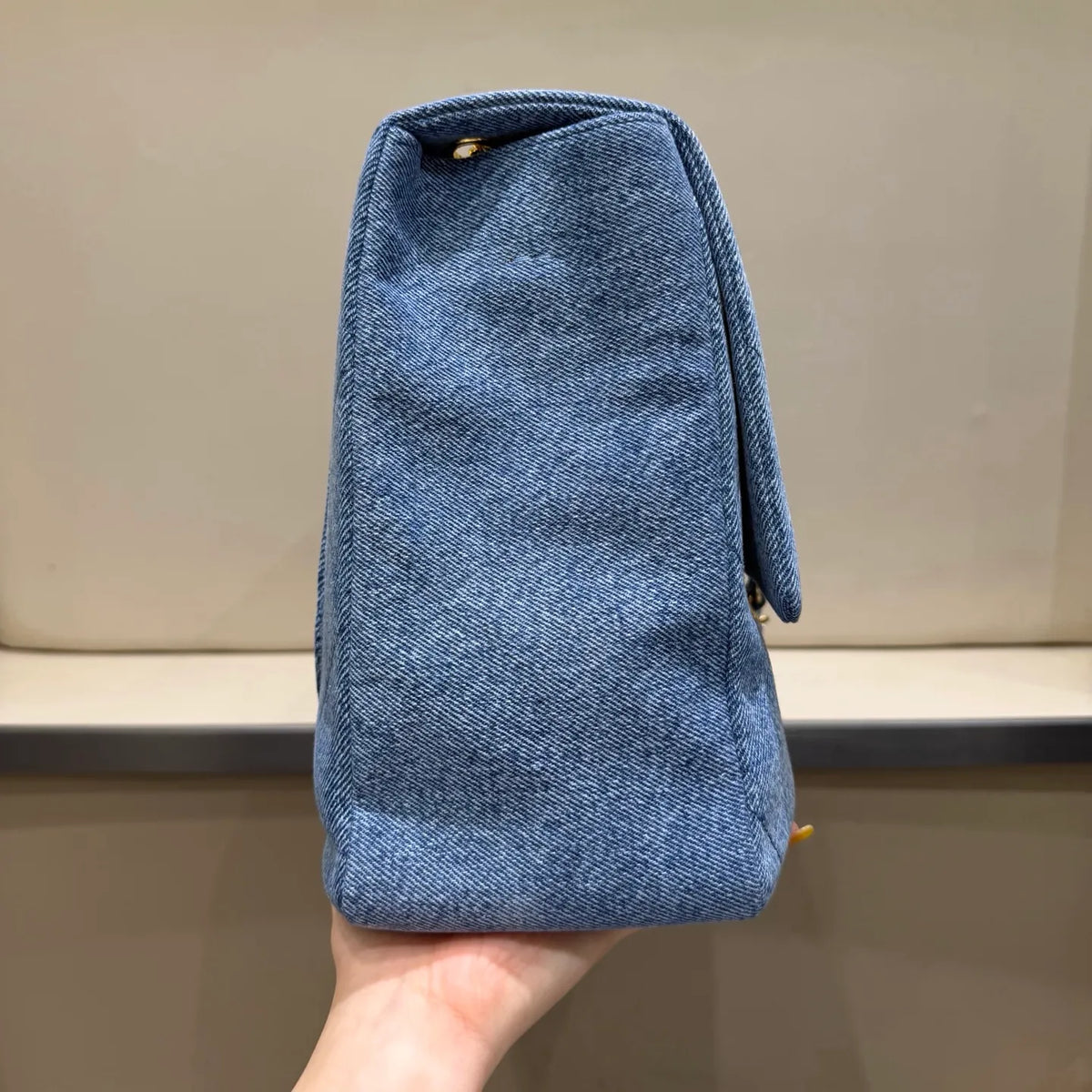 Blazy 26P Maxi Flap Denim Shoulder Bag 140085