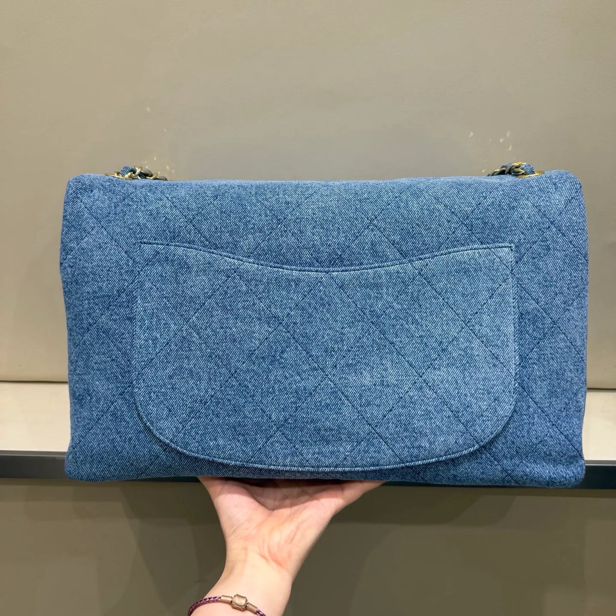 Blazy 26P Maxi Flap Denim Shoulder Bag 140085