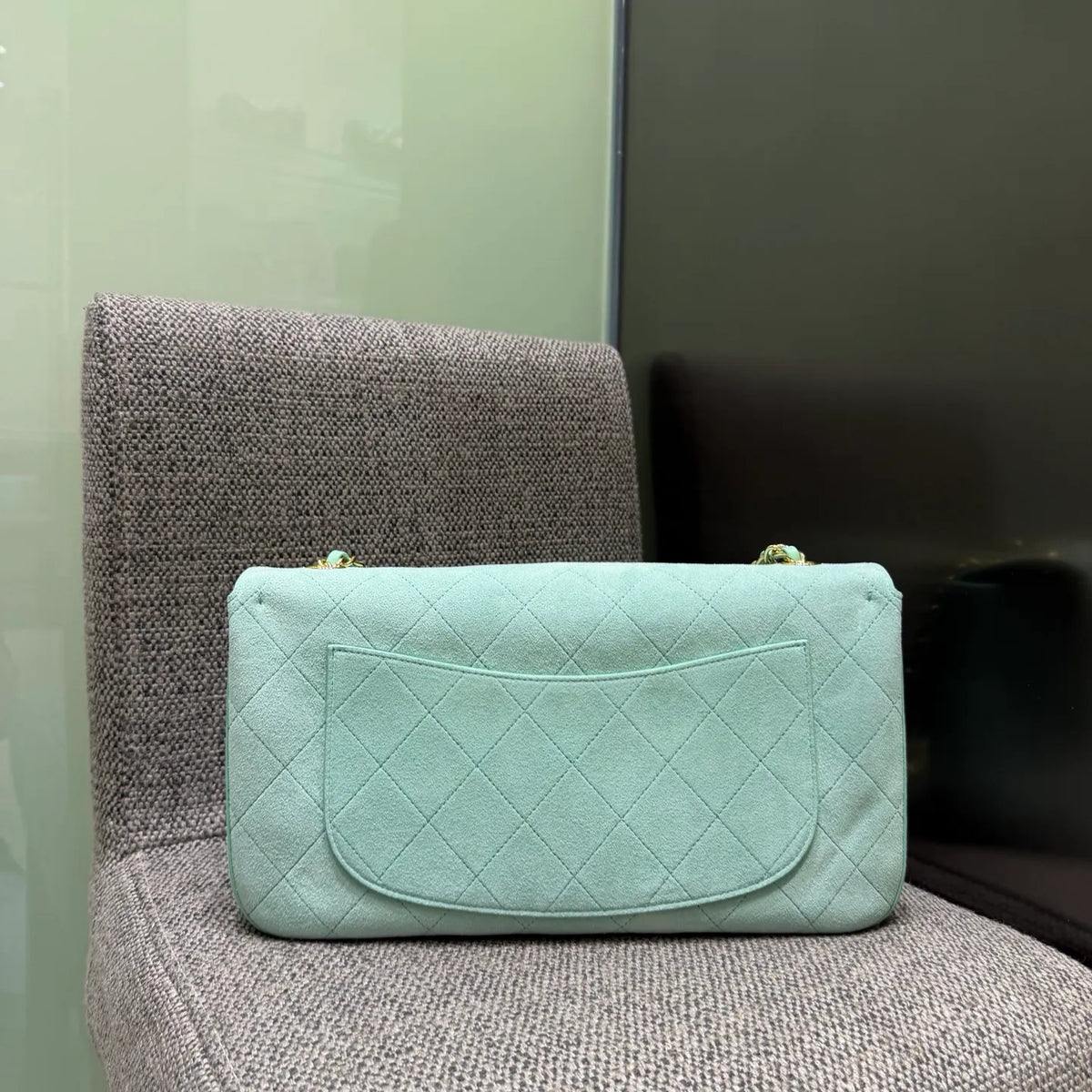 Blazy 26S Maxi Flap Suede Shoulder Bag