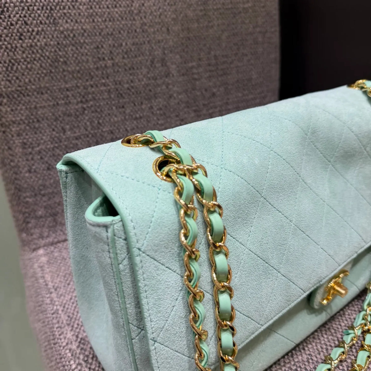 Blazy 26S Maxi Flap Suede Shoulder Bag