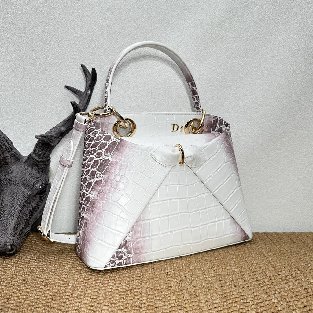 Bow-tie 11 in Crocodile Pattern Tote Bag 0737