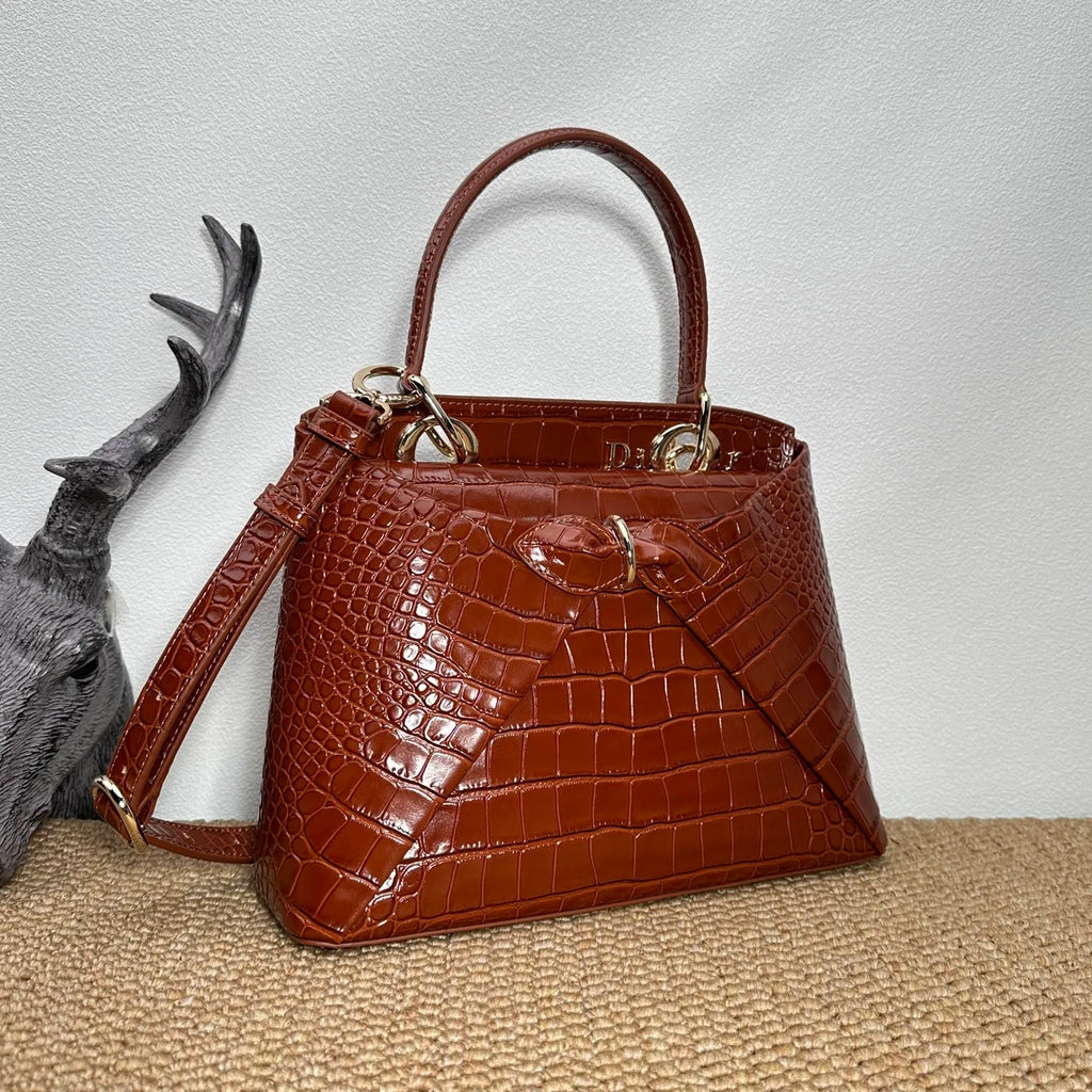 Bow-tie 11 in Crocodile Pattern Tote Bag 0737