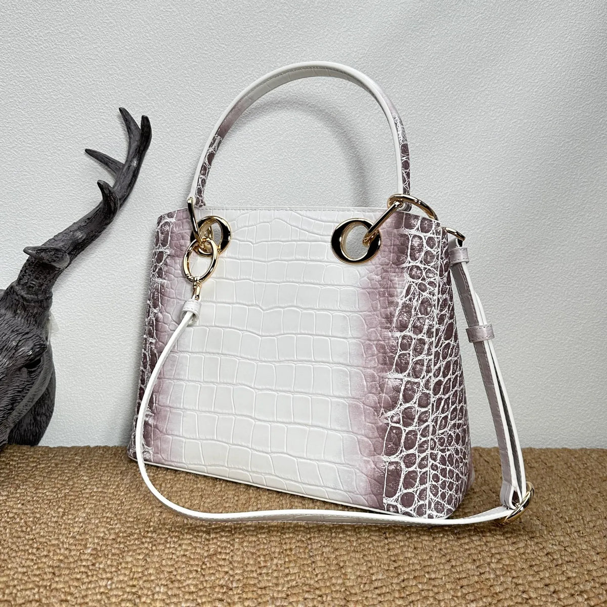 Bow-tie 11 in Crocodile Pattern Tote Bag 0737
