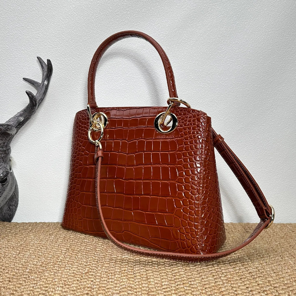 Bow-tie 11 in Crocodile Pattern Tote Bag 0737