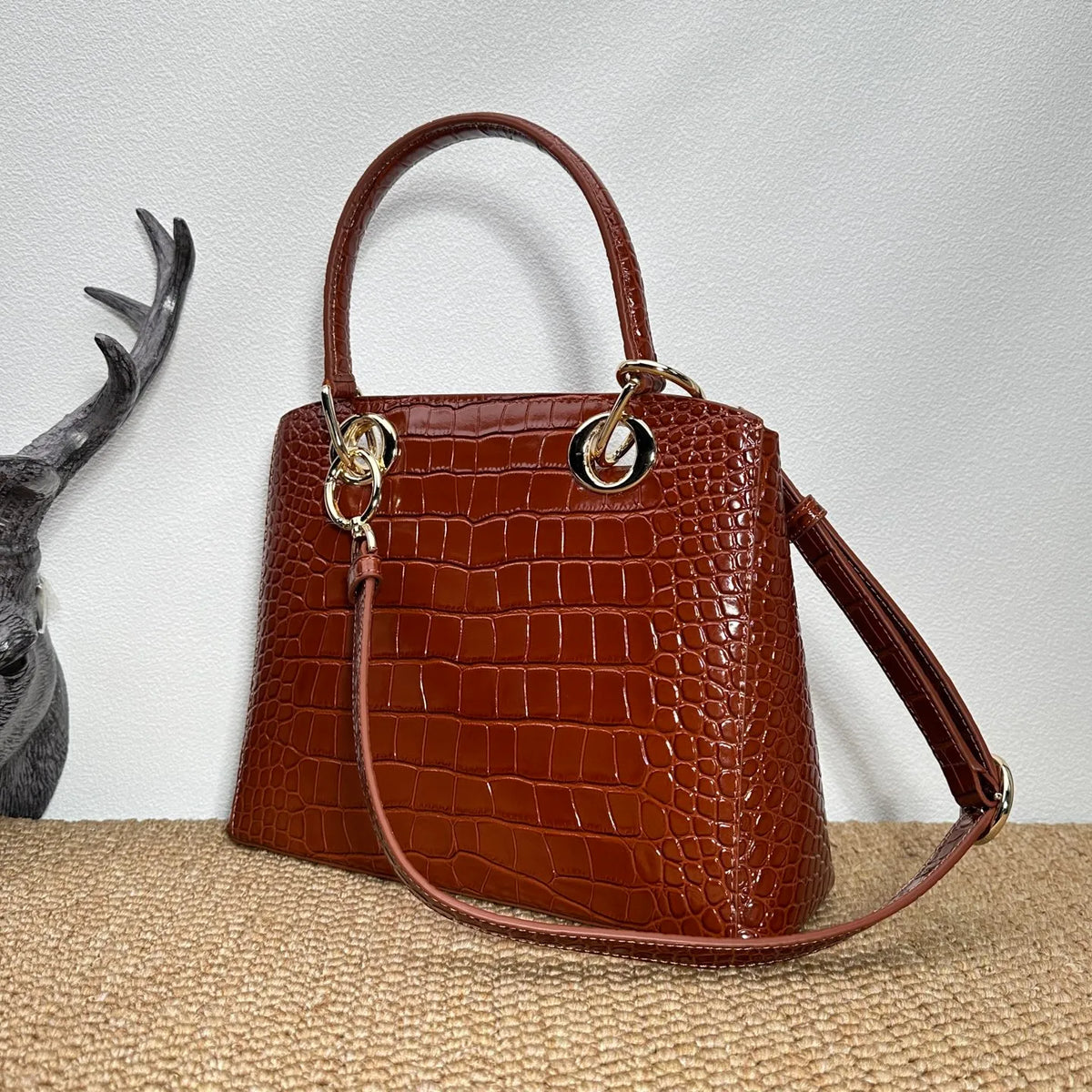 Bow-tie 11 in Crocodile Pattern Tote Bag 0737