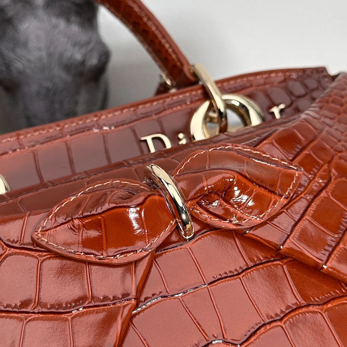 Bow-tie 11 in Crocodile Pattern Tote Bag 0737