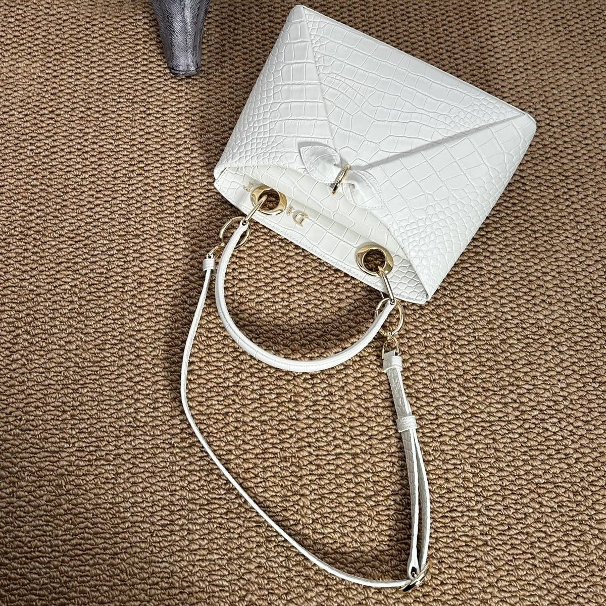Bow-tie 11 in Crocodile Pattern Tote Bag 0737
