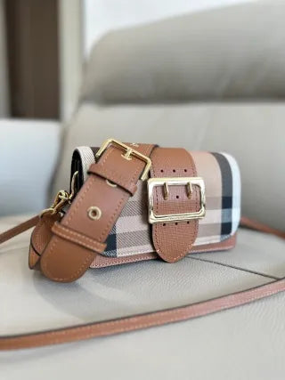 Burberry The Buckle Bag House Check Leather 235402050700