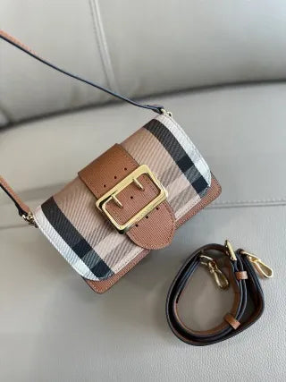 Burberry The Buckle Bag House Check Leather 235402050700