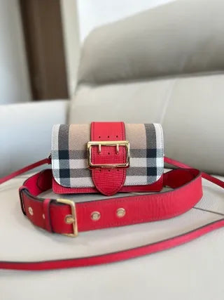 Burberry The Buckle Small Handbag Leather House Check 460160