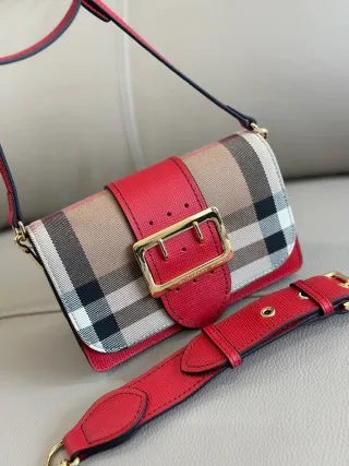 Burberry The Buckle Small Handbag Leather House Check 460160
