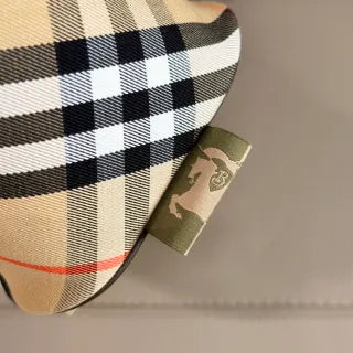 Burberry Vintage Check Cotton Leather Tote Handbag 203402050650