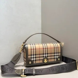 Burberry Vintage Check Small Shoulder Bag Calfskin Leather 167163