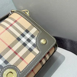 Burberry Vintage Check Small Shoulder Bag Calfskin Leather 167163