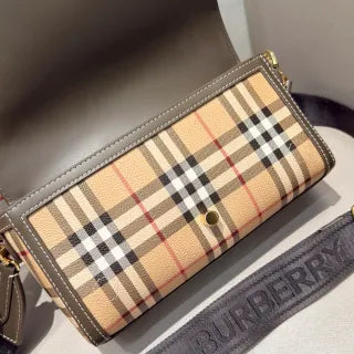 Burberry Vintage Check Small Shoulder Bag Calfskin Leather 167163