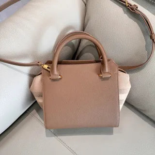 Burberry Vintage Check Tote Bag Canvas Leather 23502050730