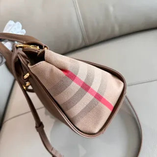 Burberry Vintage Check Tote Bag Canvas Leather 23502050730