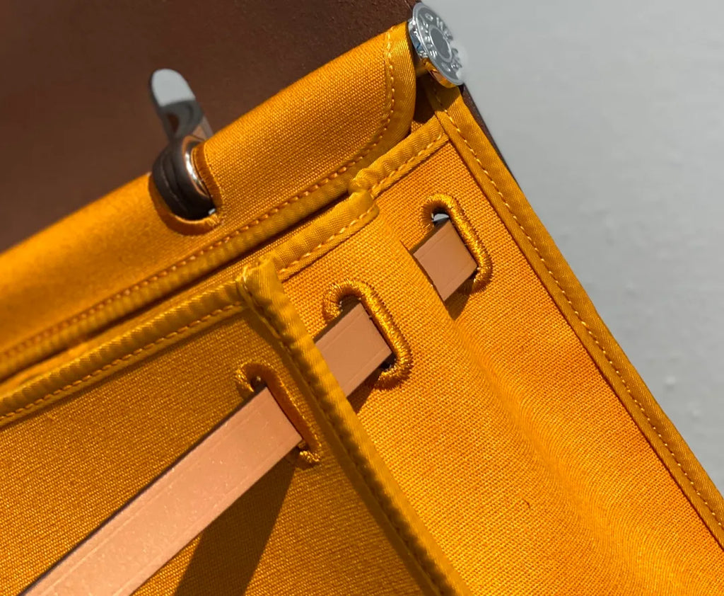 Canvas Leather Handbag 31 Turmeric Ginger Yellow