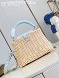 Capucines BB Denim Wicker 10.6 in Handbag M48865