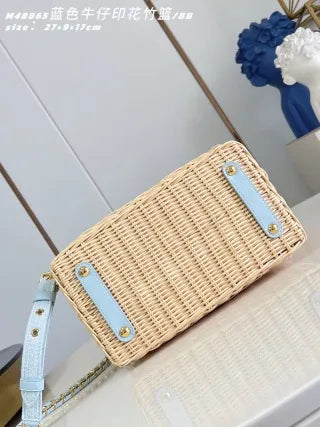 Capucines BB Denim Wicker 10.6 in Handbag M48865