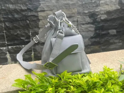 CarryAll Cargo Small Leather Handbag M12579 Gray