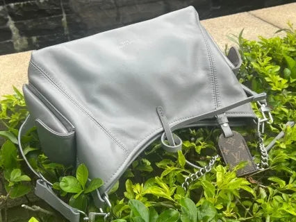 CarryAll Cargo Small Leather Handbag M12579 Gray