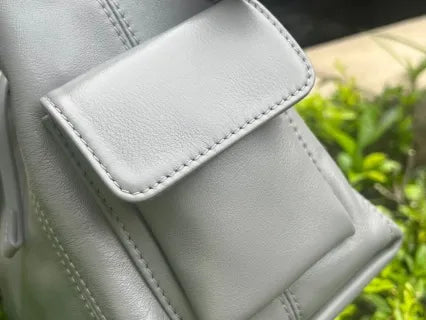 CarryAll Cargo Small Leather Handbag M12579 Gray