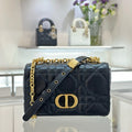 CD Caro 20 Cannage Chain Shoulder Bag Black 135379
